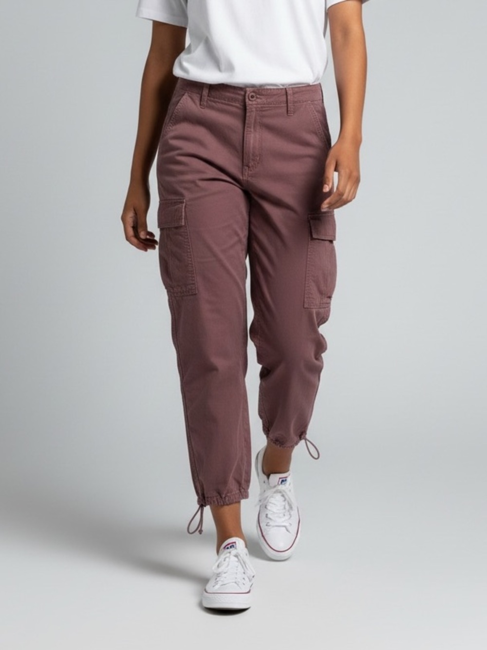 Levis 94 Baggy Cargo Pants Womens 29 Dusty Rose Pink Wide Leg Utility Trouser